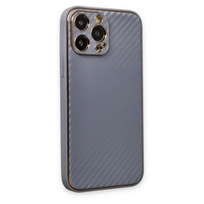 Apple İphone 13 Pro Max Kılıf Coco Karbon Silikon - Gri