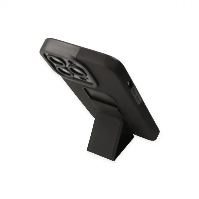 Apple İphone 13 Pro Max Kılıf Mega Standlı Silikon - Siyah