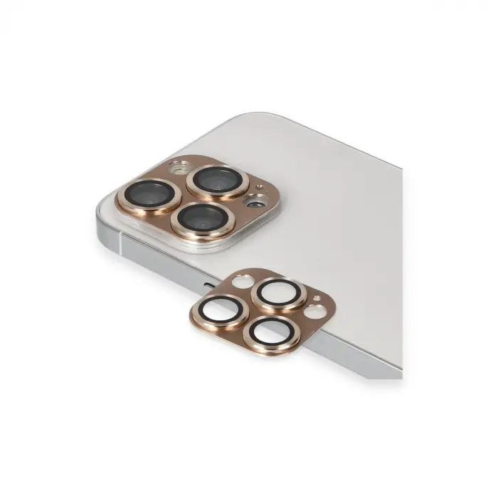 Apple İphone 13 Pro Max Pers Alüminyum Kamera Lens - Gold