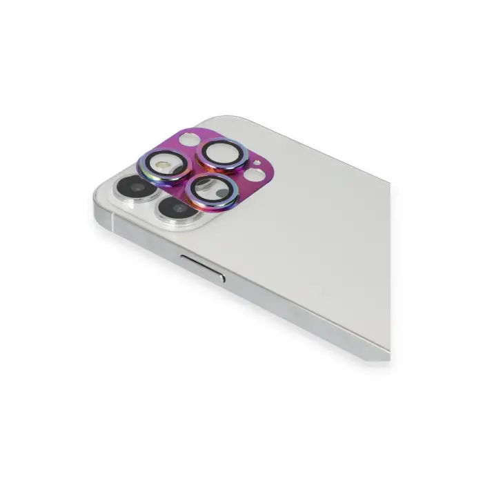 Apple İphone 13 Pro Max Pers Alüminyum Kamera Lens - Rainbow