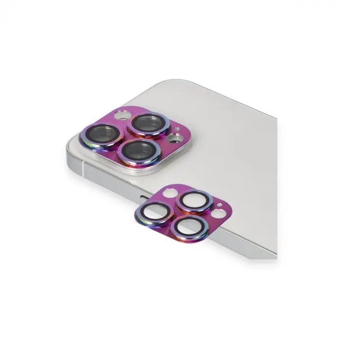 Apple İphone 13 Pro Max Pers Alüminyum Kamera Lens - Rainbow
