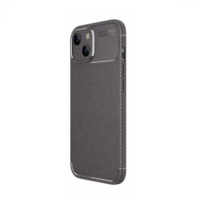 Apple İphone 14 Kılıf Auto Focus Karbon Kapak - Gri