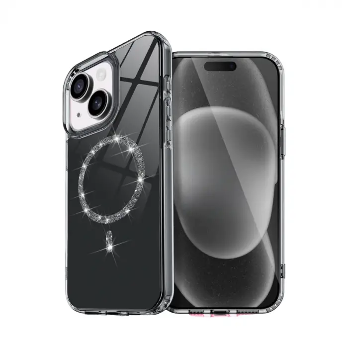 Apple İphone 14 Live Diamond Magsafe Kapak - Siyah