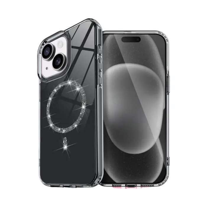 Apple İphone 14 Live Diamond Magsafe Kapak - Siyah