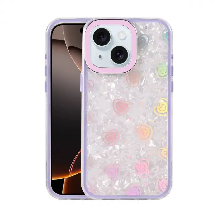 Apple İphone 14 Lumi Desenli Kapak - Mor