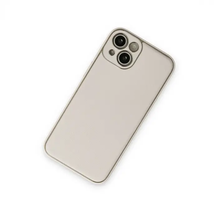 Apple İphone 14 Plus Kılıf Coco Deri Silikon Kapak - Beyaz