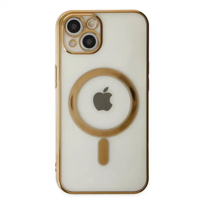 Apple İphone 14 Plus Kılıf Magneticsafe Lazer Silikon - Gold