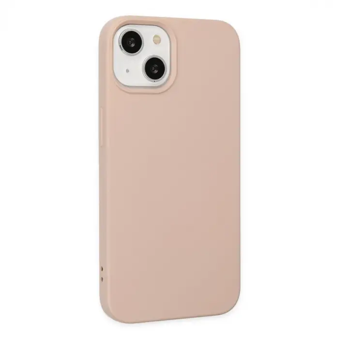 Apple İphone 14 Plus Kılıf Nano İçi Kadife Silikon - Pudra