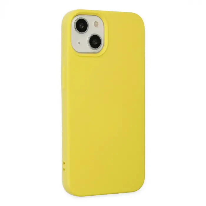 Apple İphone 14 Plus Kılıf Nano İçi Kadife Silikon - Sarı