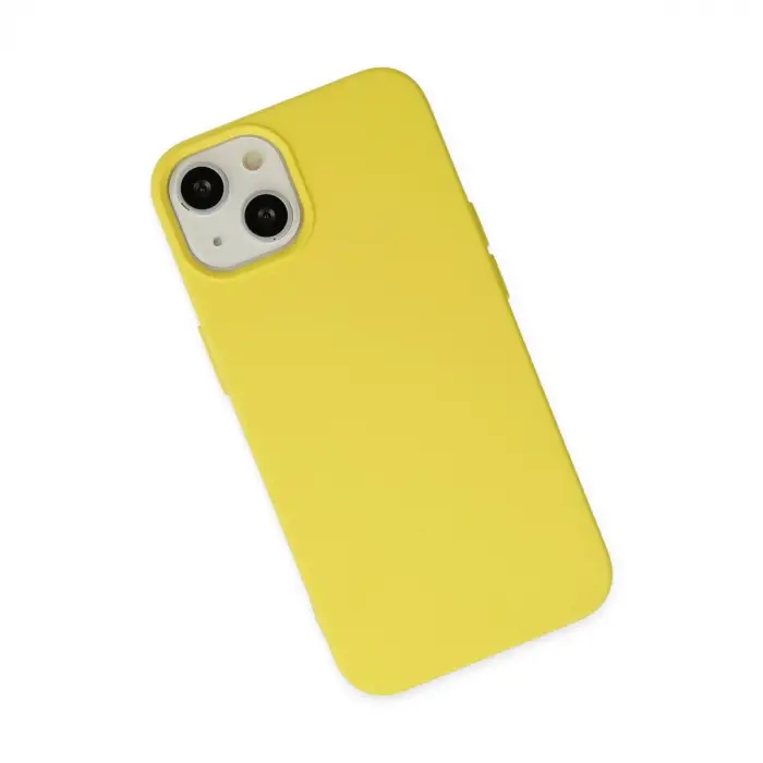 Apple İphone 14 Plus Kılıf Nano İçi Kadife Silikon - Sarı