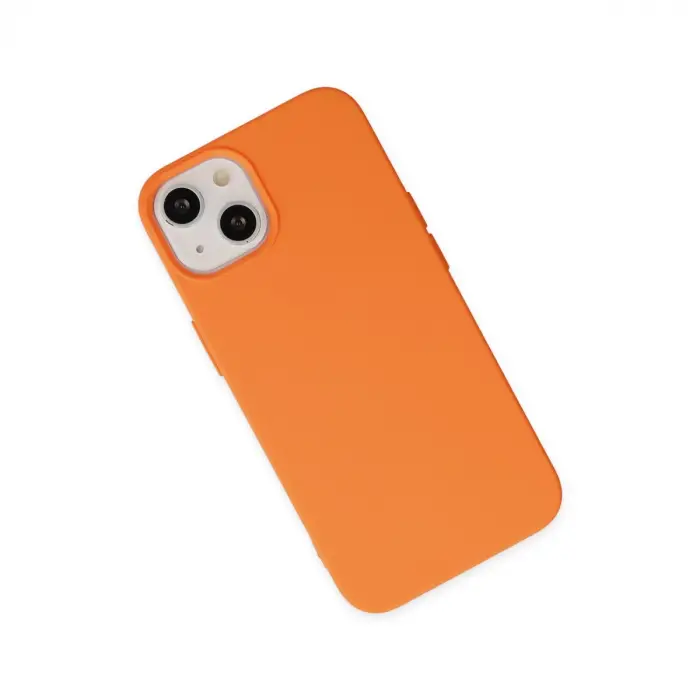 Apple İphone 14 Plus Kılıf Nano İçi Kadife Silikon - Turuncu
