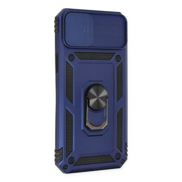 Apple İphone 14 Plus Kılıf Pars Lens Yüzüklü Silikon - Lacivert