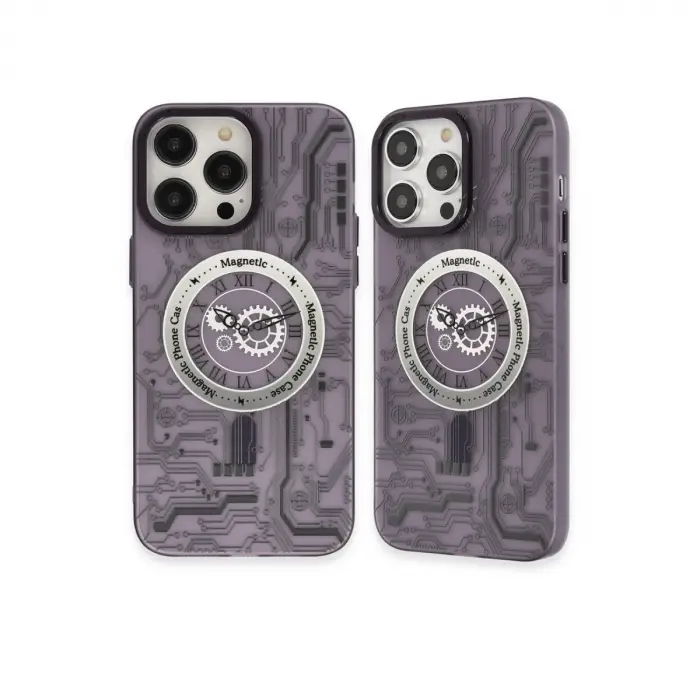 Apple İphone 14 Pro Kılıf Apollo Magneticsafe Desenli Kapak - Apollo Mor - 5