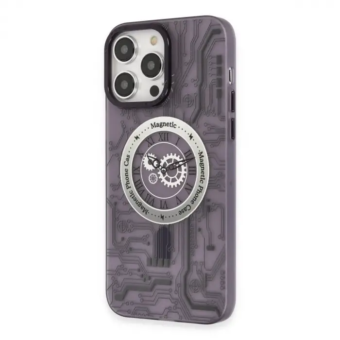 Apple İphone 14 Pro Kılıf Apollo Magneticsafe Desenli Kapak - Apollo Mor - 5