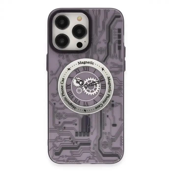 Apple İphone 14 Pro Kılıf Apollo Magneticsafe Desenli Kapak - Apollo Mor - 5