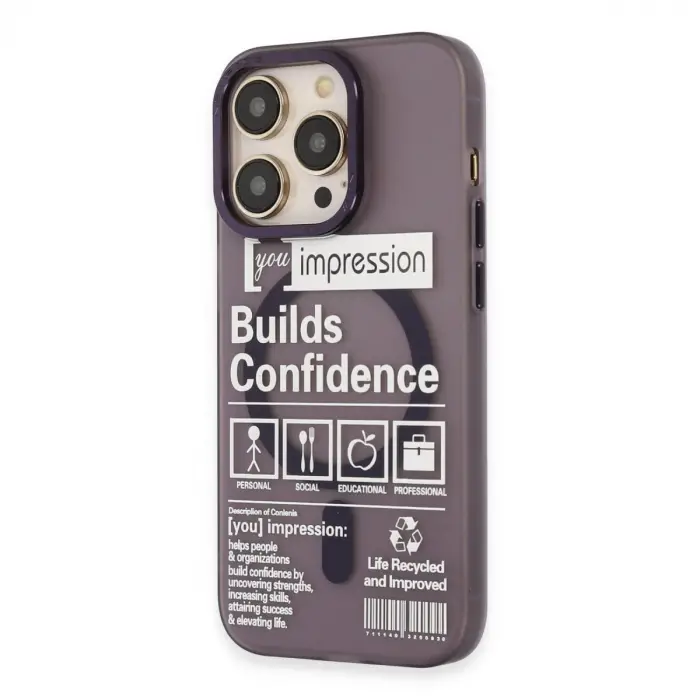 Apple İphone 14 Pro Kılıf Apollo Magneticsafe Desenli Kapak - Apollo Mor - 6