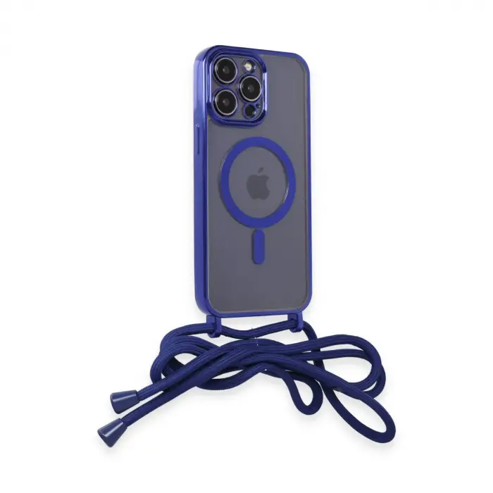 Apple İphone 14 Pro Kılıf Divo Lazer Askılı Magsafe Kapak - Mavi