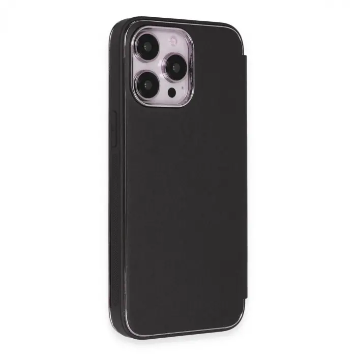 Apple İphone 14 Pro Kılıf Dolpin Kapaklı - Siyah