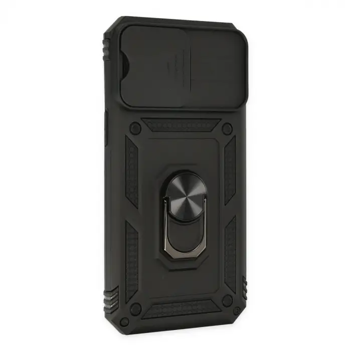 Apple İphone 14 Pro Kılıf Pars Lens Yüzüklü Silikon - Siyah