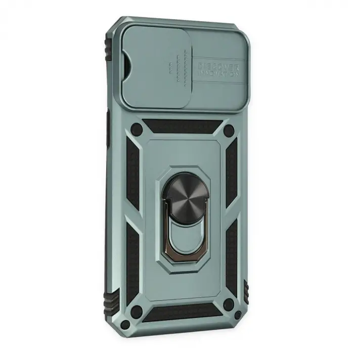 Apple İphone 14 Pro Kılıf Pars Lens Yüzüklü Silikon - Yeşil