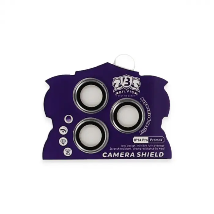 Apple İphone 14 Pro Max Bilvis Titan Kamera Lens - Gümüş