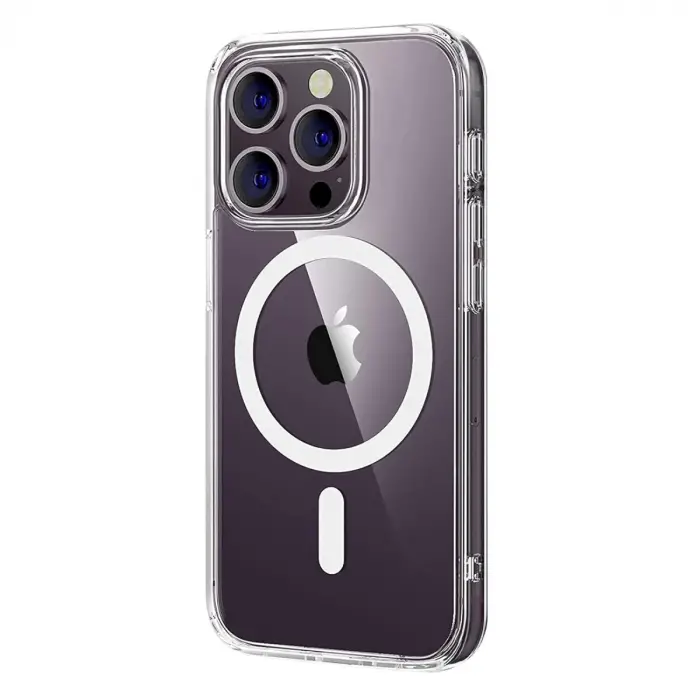 Apple İphone 14 Pro Max Combo Sert Şeffaf Magsafe Kapak - Şeffaf