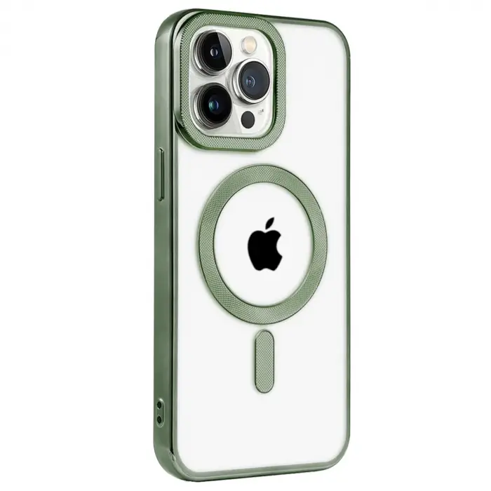 Apple İphone 14 Pro Max Kılıf Kronos Magsafe Kapak - Koyu Yeşil