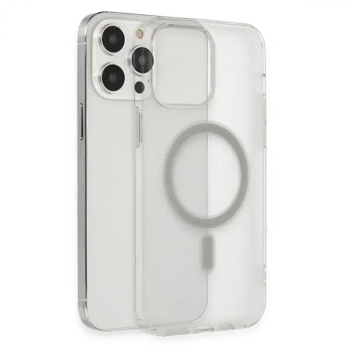 Apple İphone 14 Pro Max Kılıf Matte Şeffaf Magneticsafe - Şeffaf