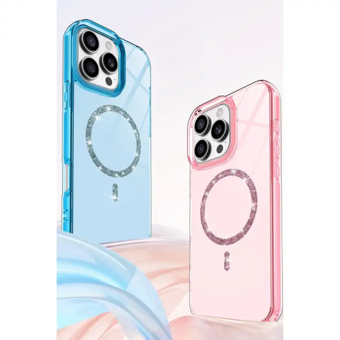 Apple İphone 14 Pro Max Live Diamond Magsafe Kapak - Mavi