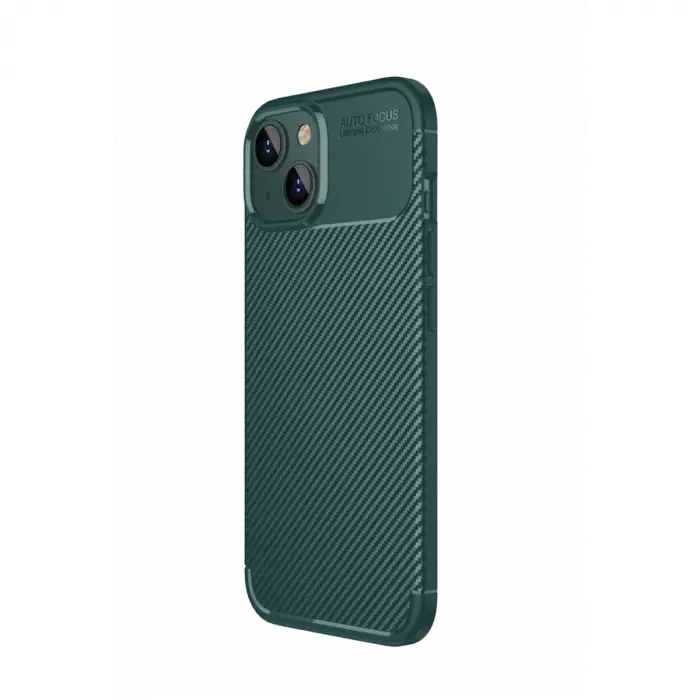 Apple İphone 15 Kılıf Auto Focus Karbon Kapak - Yeşil