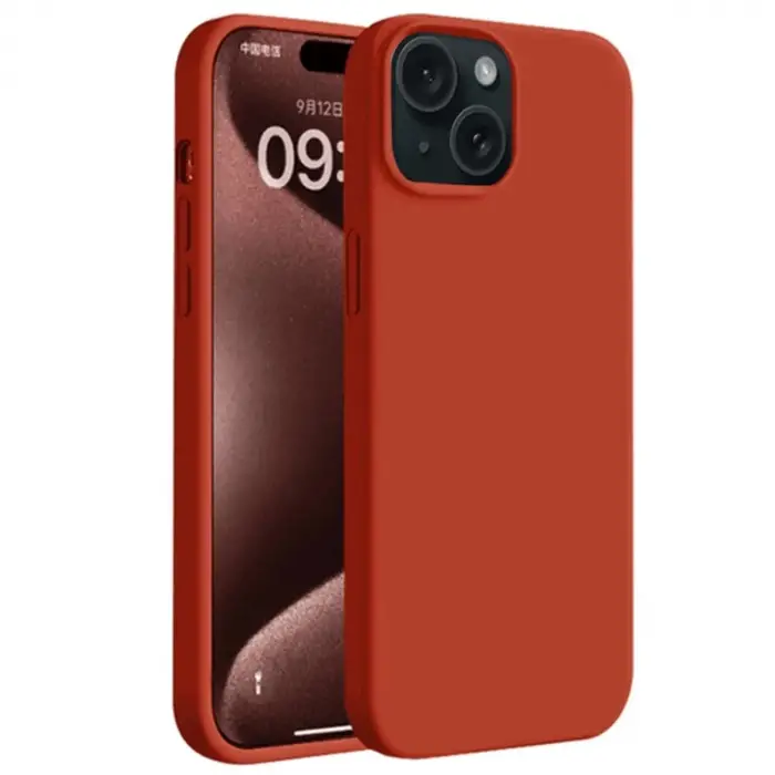 Apple İphone 15 Plus Kılıf First Silikon - Kırmızı