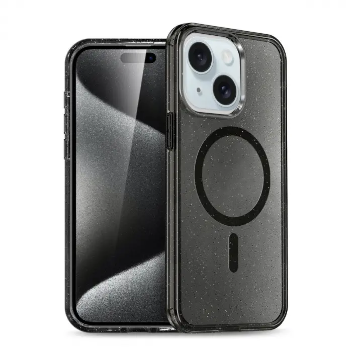Apple İphone 15 Plus Kılıf  Magsafe Kapak - Siyah