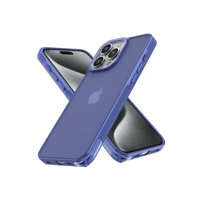 Apple İphone 15 Pro Kılıf Elegant Kapak - Açık Mavi