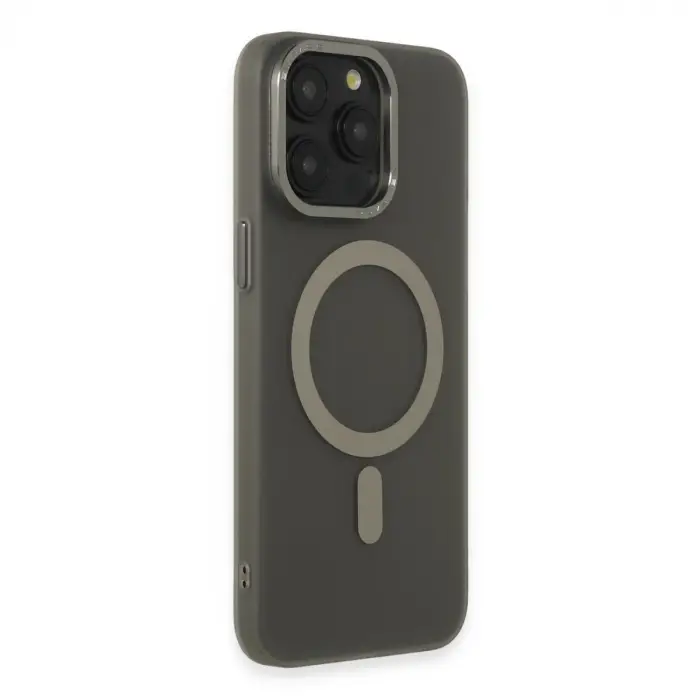 Apple İphone 15 Pro Kılıf Lodos Magneticsafe Mat Kapak - Titan Gri