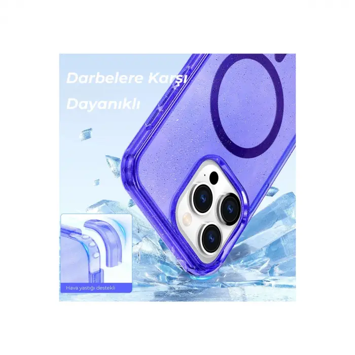 Apple İphone 15 Pro Kılıf  Magsafe Kapak - Mor