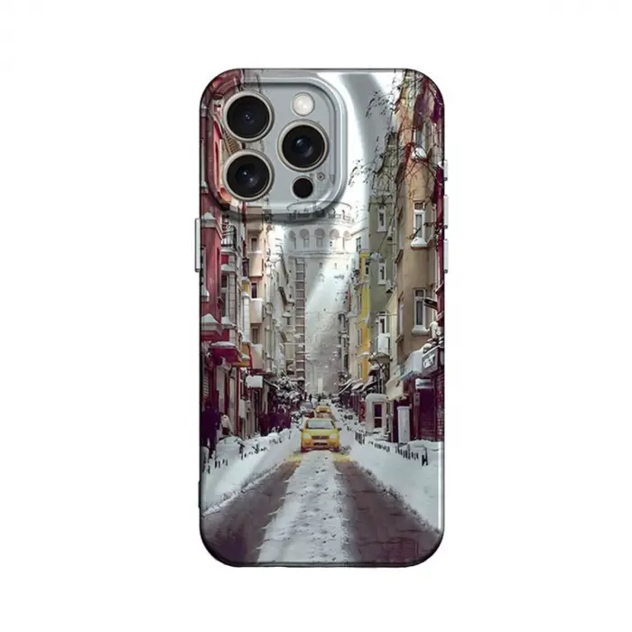 Apple İphone 15 Pro Max Kılıf Crew Desenli Kapak - Galata Kulesi