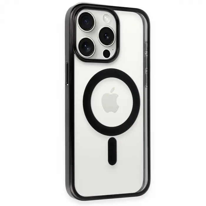 Apple İphone 15 Pro Max Kılıf Erozi Magsafe Kapak - Siyah