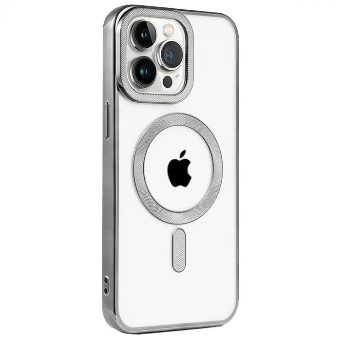 Apple İphone 15 Pro Max Kılıf Kronos Magsafe Kapak - Titanyum Gri