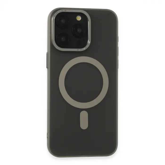 Apple İphone 15 Pro Max Kılıf Lodos Magneticsafe Mat Kapak - Titan Gri