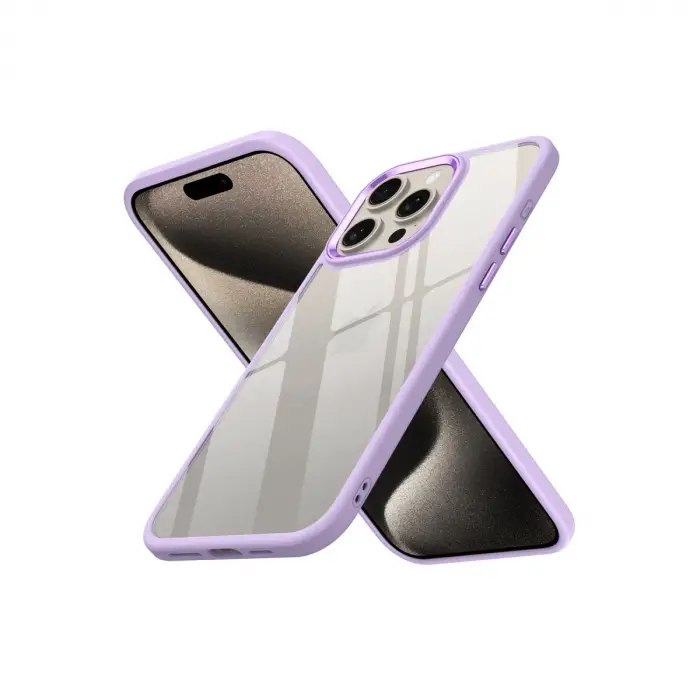Apple İphone 15 Pro Max Kılıf Power Silikon - Lila