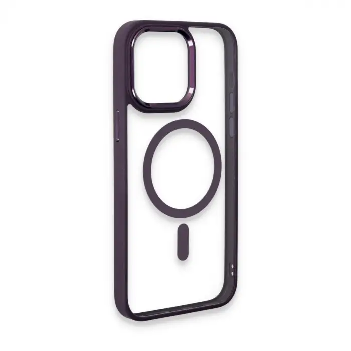 Apple İphone 15 Pro Max Kılıf Room Magneticsafe Silikon - Derin Mor
