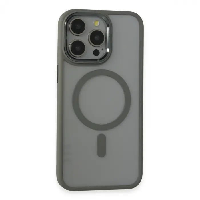 Apple İphone 15 Pro Max Kılıf Room Magneticsafe Silikon - Gri