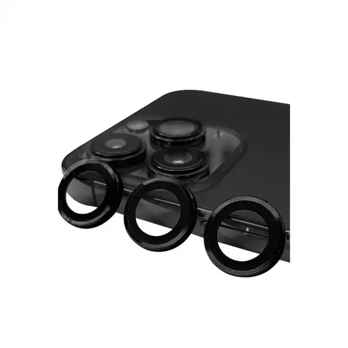 Apple İphone 15 Pro Max Raze Metal Kamera Lens - Siyah