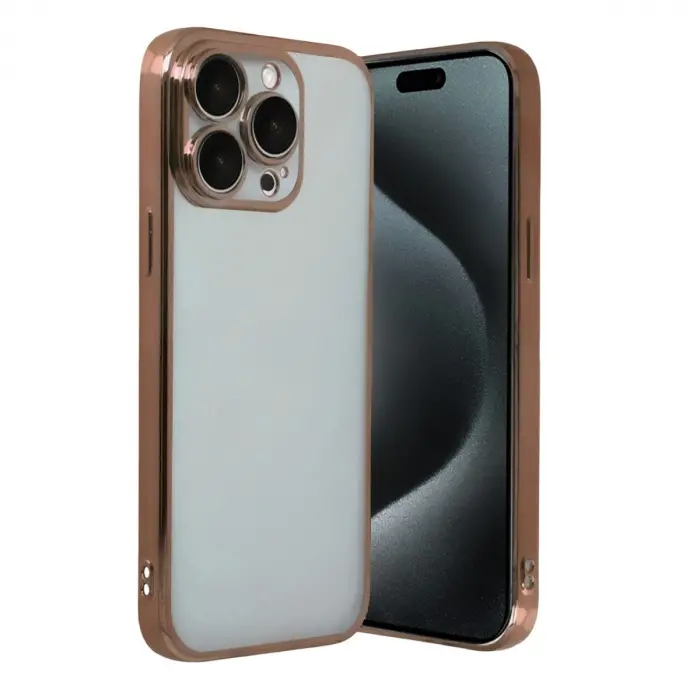 Apple İphone 15 Pro Max Razer Lensli Silikon - Çöl Titanyum