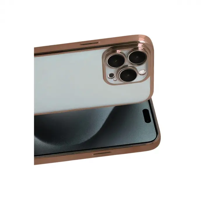 Apple İphone 15 Pro Max Razer Lensli Silikon - Çöl Titanyum