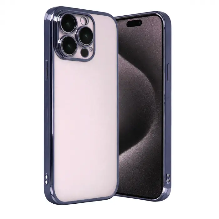 Apple İphone 15 Pro Max Razer Lensli Silikon - Lacivert