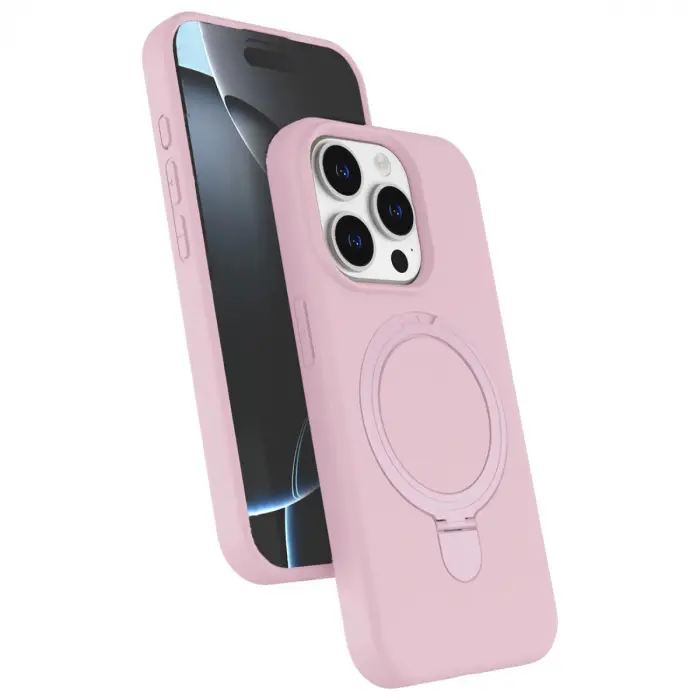 Apple İphone 15 Pro Max Regal Magsafe Standlı Kapak - Açık Pembe
