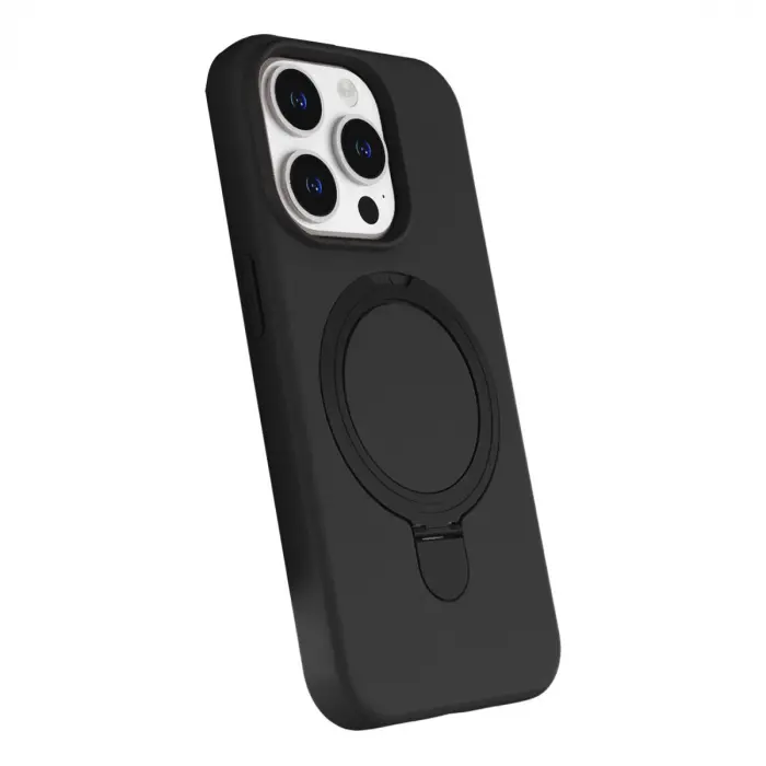 Apple İphone 15 Pro Max Regal Magsafe Standlı Kapak - Siyah