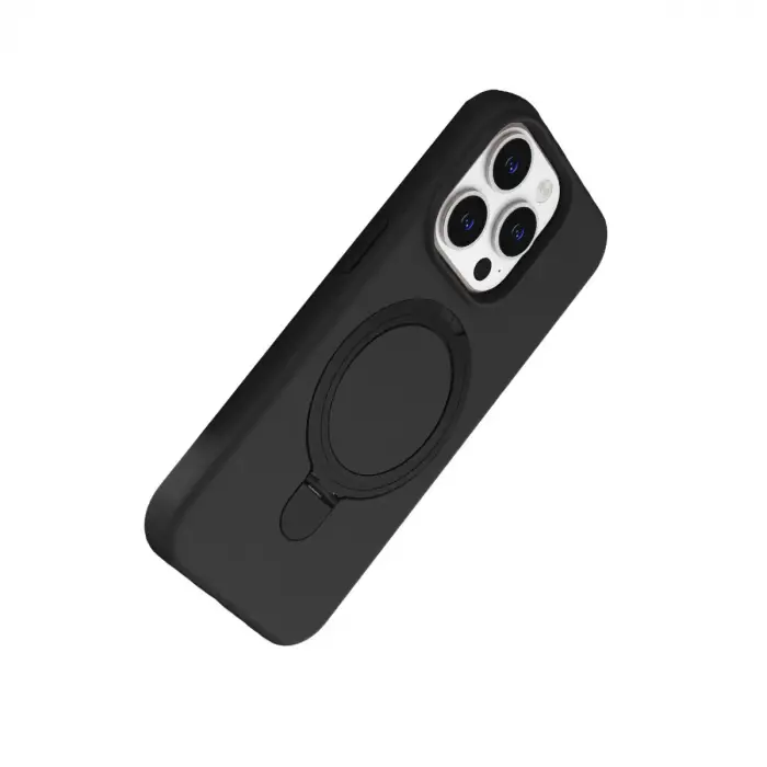 Apple İphone 15 Pro Max Regal Magsafe Standlı Kapak - Siyah