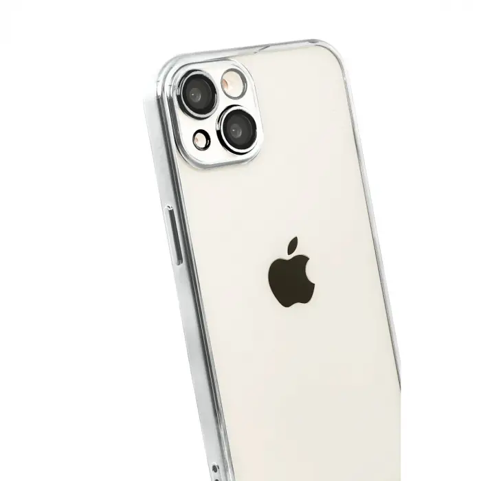 Apple İphone 15 Razer Lensli Silikon - Gümüş